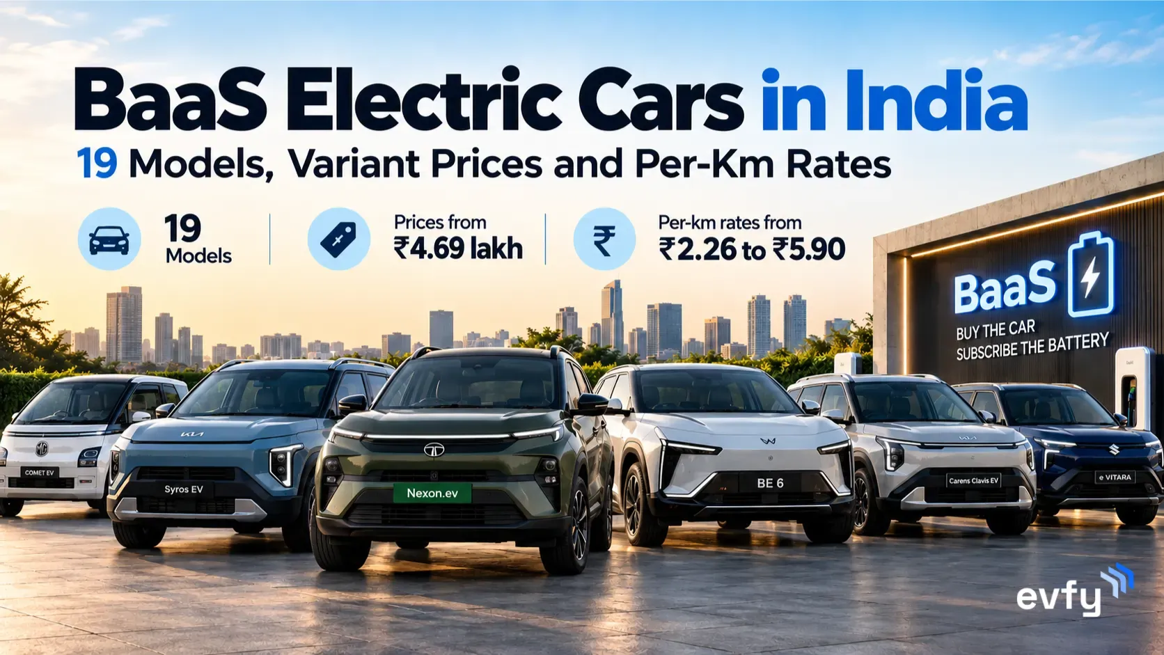 Every Electric Car with BaaS in India (2026): Complete List, Variant-Wise Prices & Per-Km Battery Rates